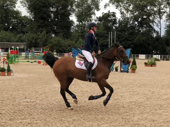 Nicole Lockhead Anderson riding Gangham Style II has won the Individual Qualifier at the FEI Pony European Championships!